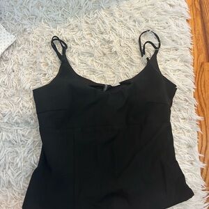 H&M Black Fitted Tie Front Camisole